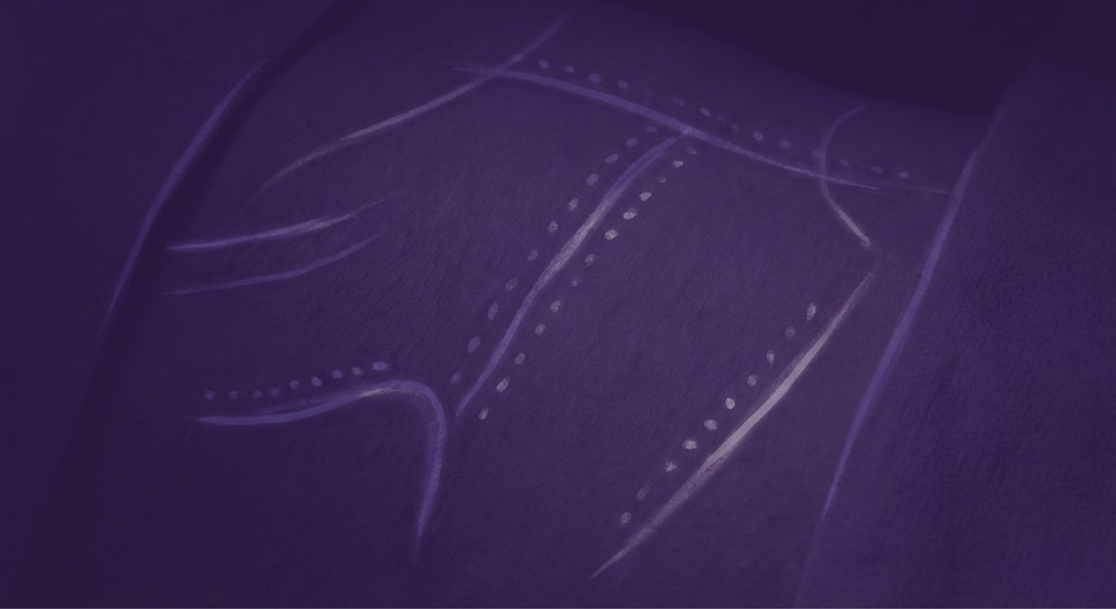 Textured purple background with subtle imperfections.